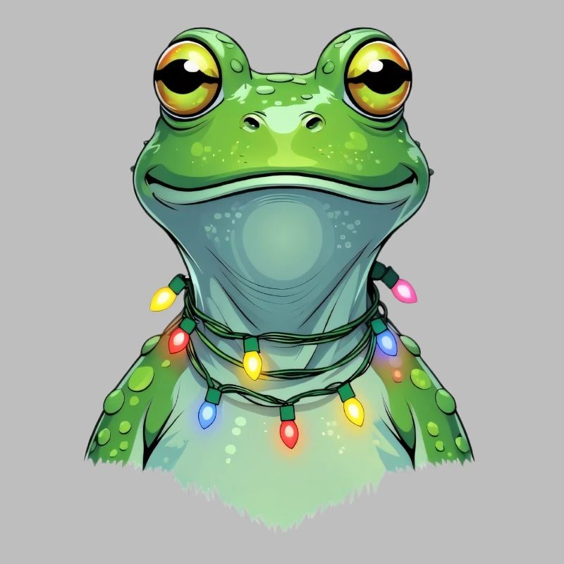 Lichterfrosch mit Weihnachtskette