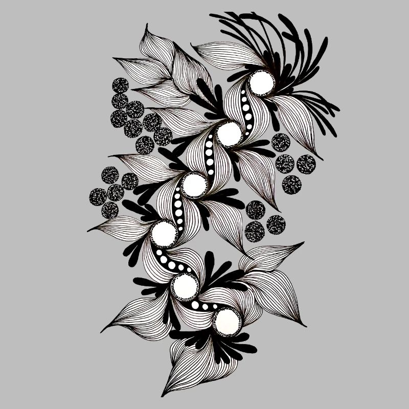Black and White Flower Spiral