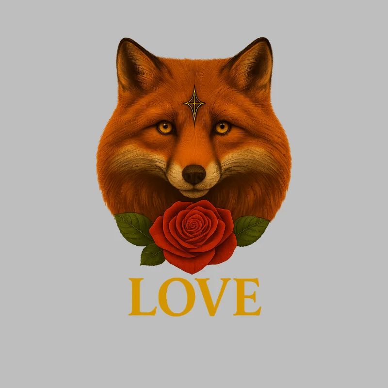 Fuchs mit Rose - Liebe