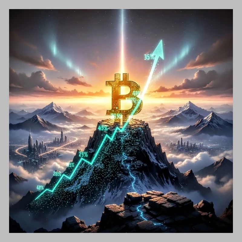 Bitcoin Gipfelaufstieg 3D