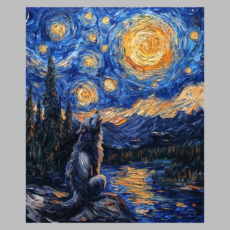 Wolf Van Gogh Style