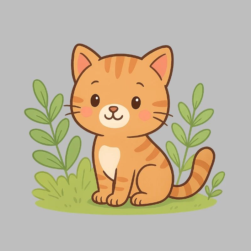 Chaton câlin dans le vert
