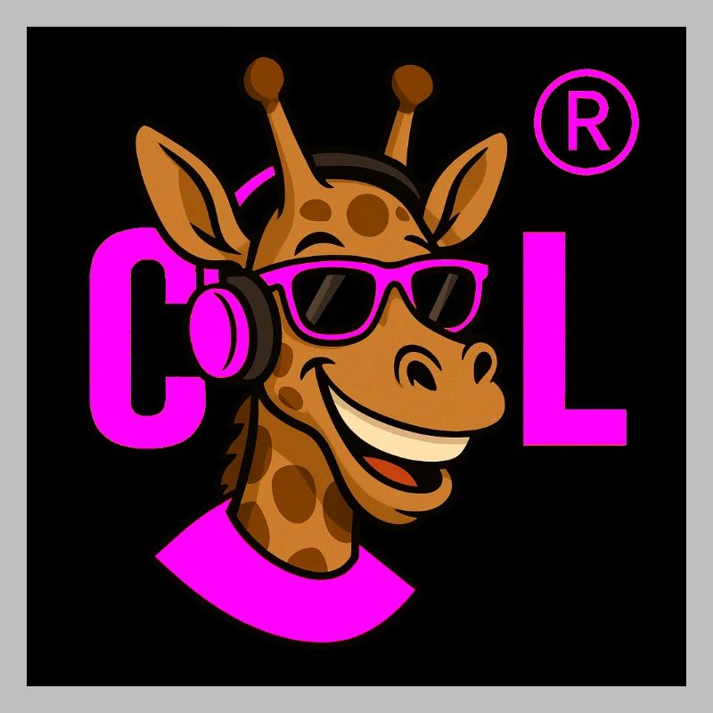 Neon Giraffe DJ mit pinken Accessoires