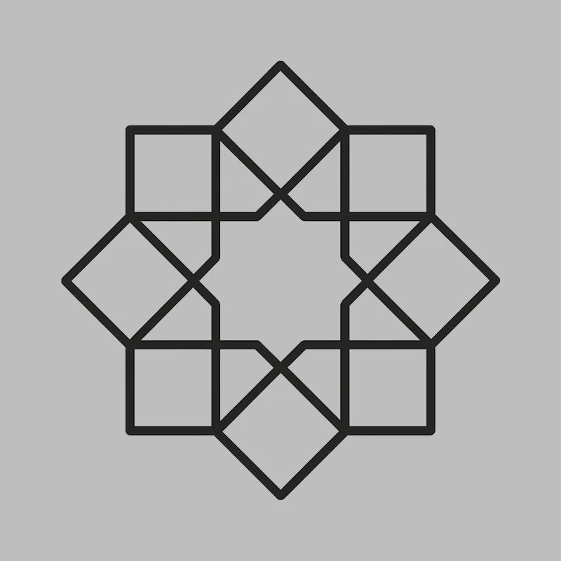Geometric Square Star Circle Pattern