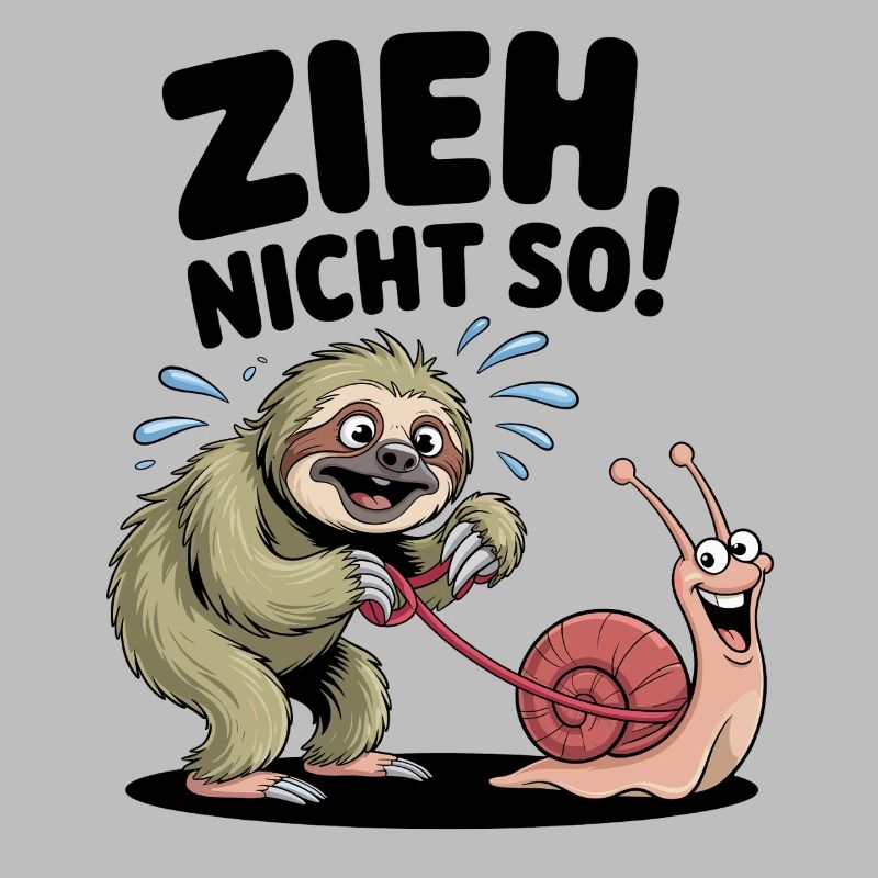 Sloth Snail Saying, Don't Pull Like That