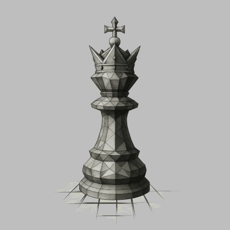 Chess King on Board – Dark Strategy Illustrations