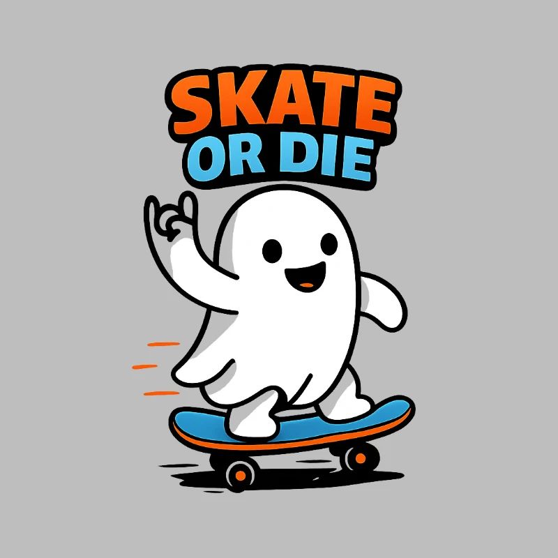 Ghost skater on skateboard