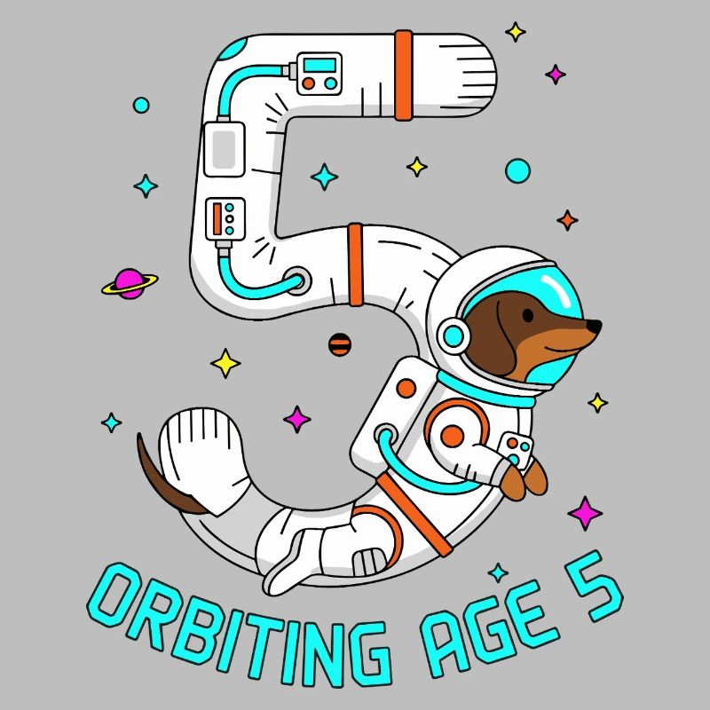 Orbiting Age 5 Dachshund Space