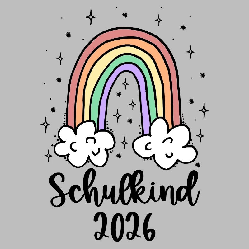Schulkind 2026 Einschulung Mädchen Regenbogen