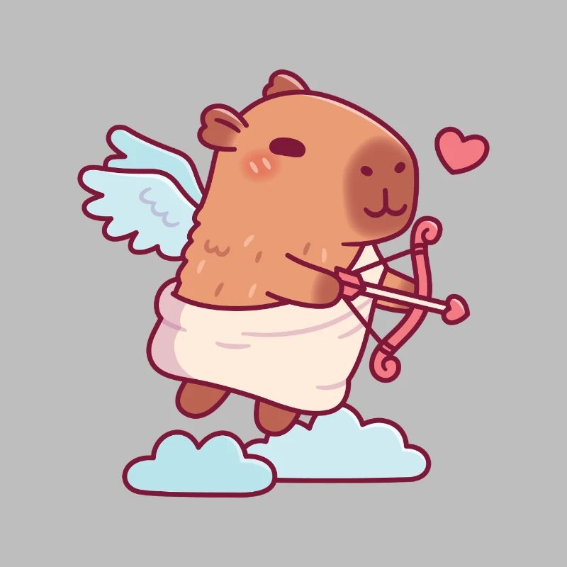 Cute Capybara Cupid Angel