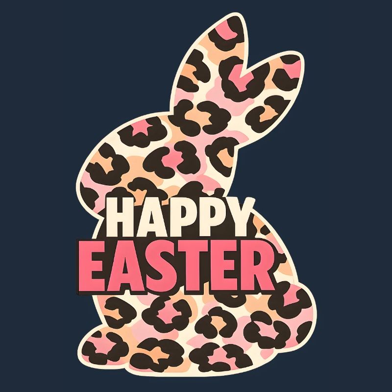 Joyeux Léopard Lapin de Pâques