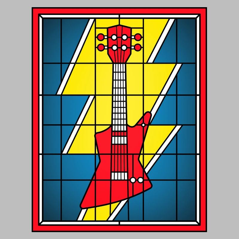 Glasmaleri-Gitarre mit Blitz