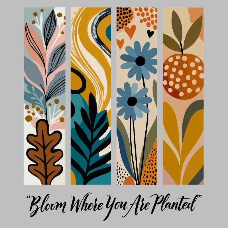 Blühende Botanische Panel-Collage