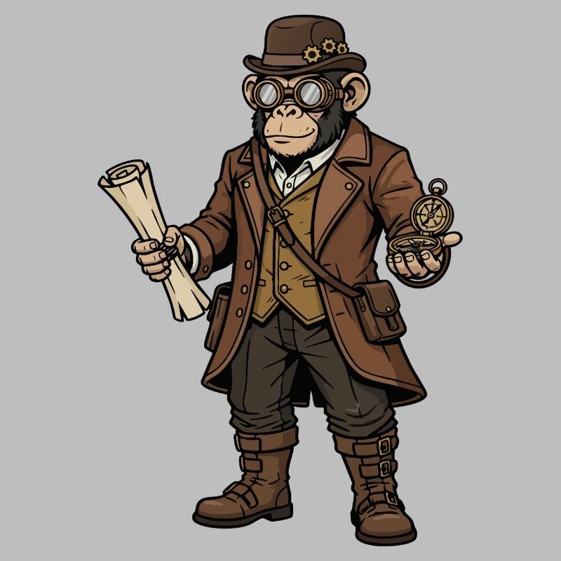 Monkey Explorer Steampunk Retro-Abenteuer