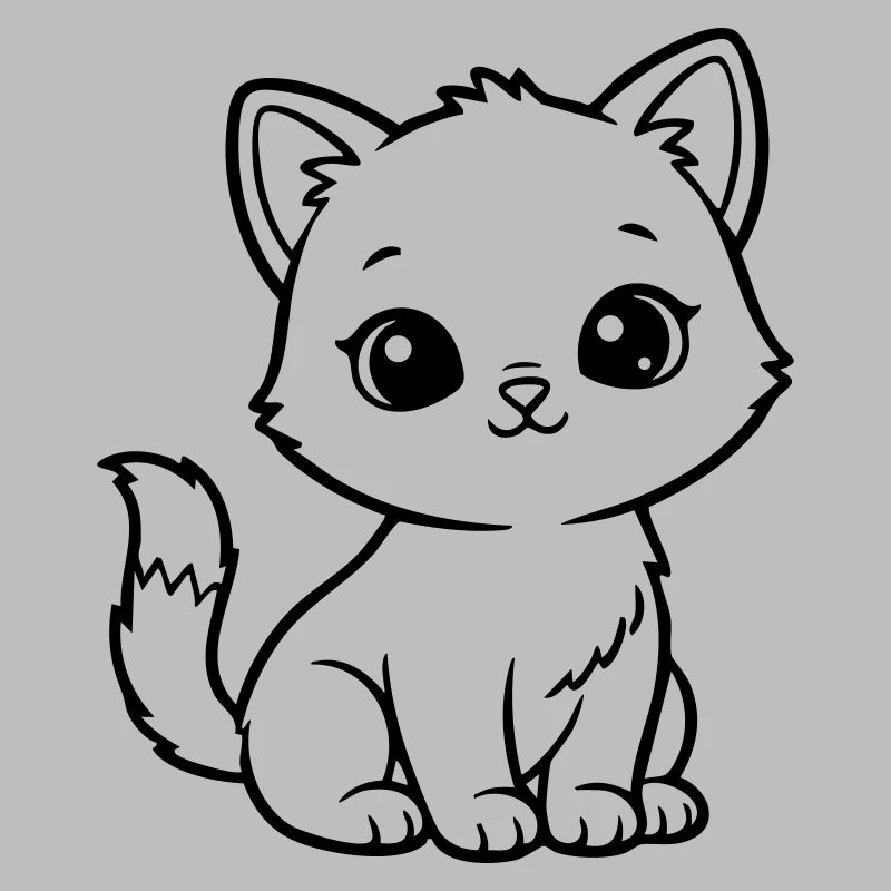 Chat Bébé Mignon – Chaton Noir & Blanc