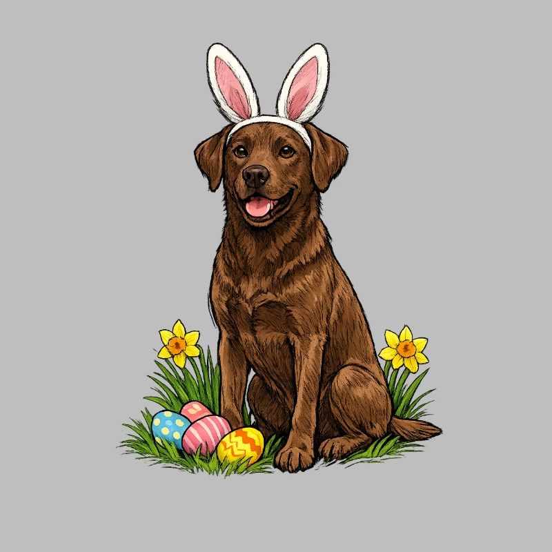 Labrador de Pâques aux oreilles de lapin