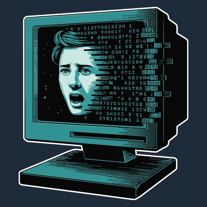 Retro Computer Terror Retroglitch AI