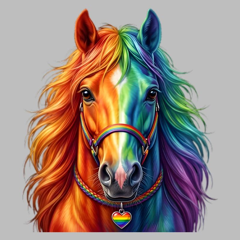Regenbogenpferd / Pferd in Regenbogenfarben