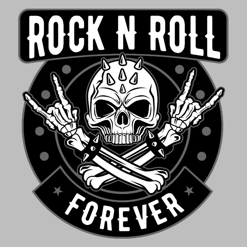 Rock N Roll Skull Crest