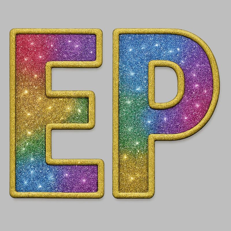 EP | Lettrage initial Galactic Glitter