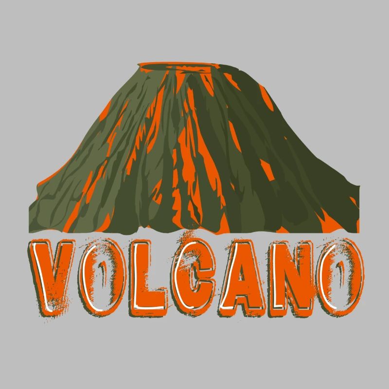 volcano with font