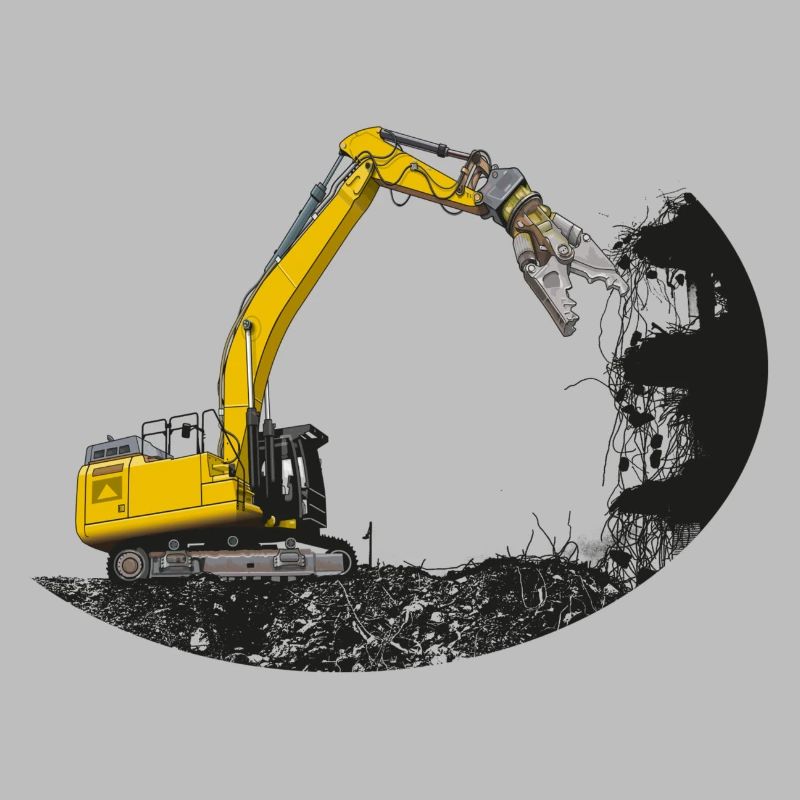 Tear-off excavator with scrap shears