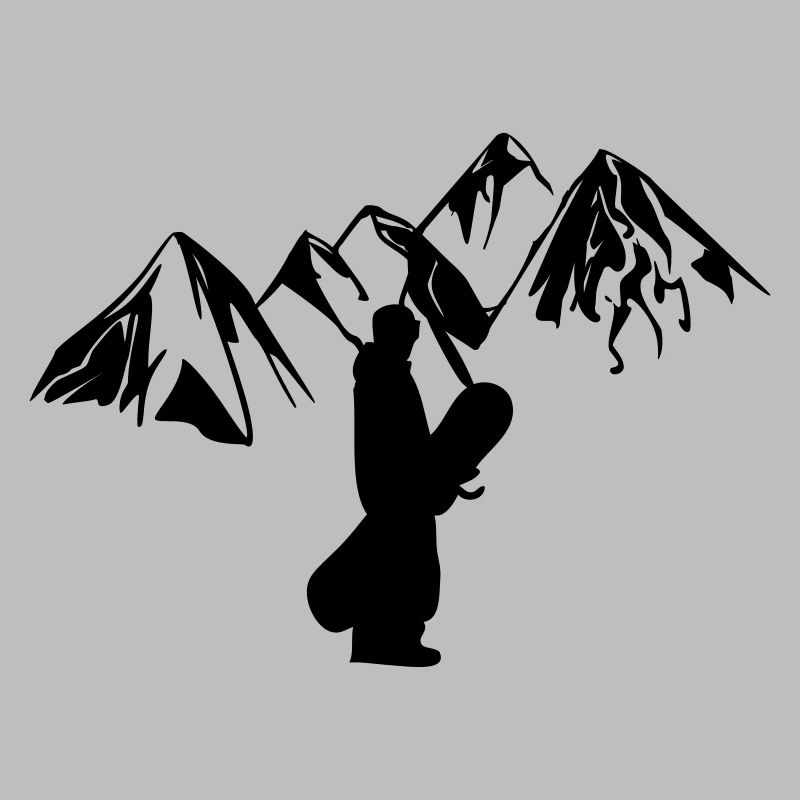 Snowboarder mit Bergen