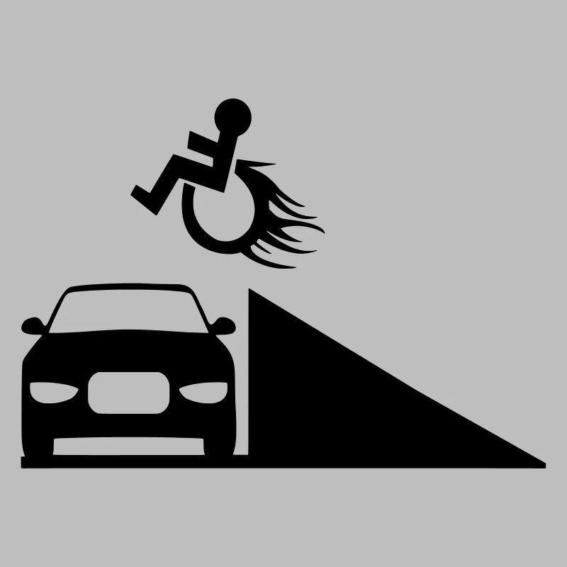 Rollstuhlfahrer springt über eine Rampe #