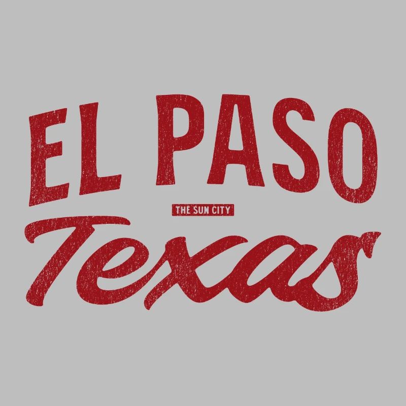El Paso Texas Retro Script
