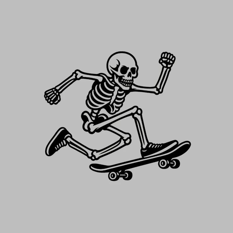 Skateboard skeleton in motion