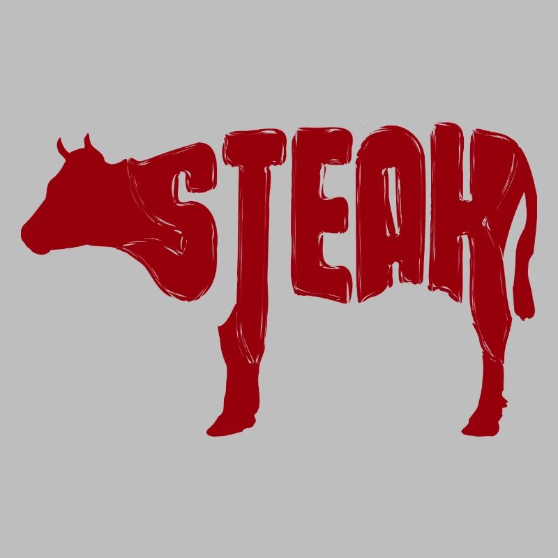Red Steak Beef Silhouette