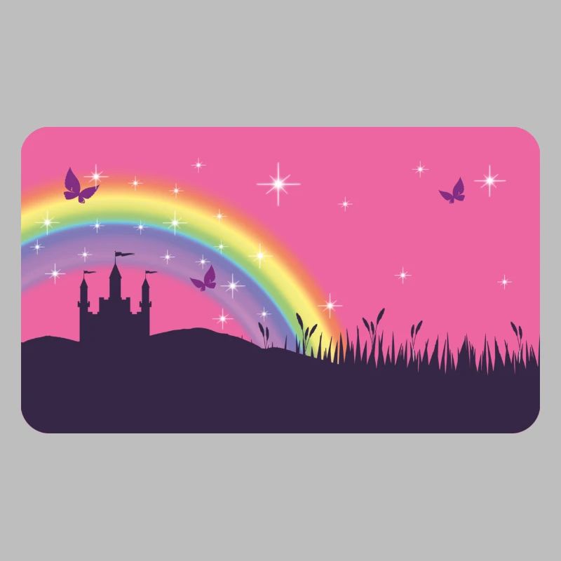 Märchenschloss mit Regenbogen und Sternchen 