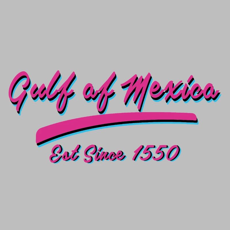 Conception de texte rétro du golfe du Mexique