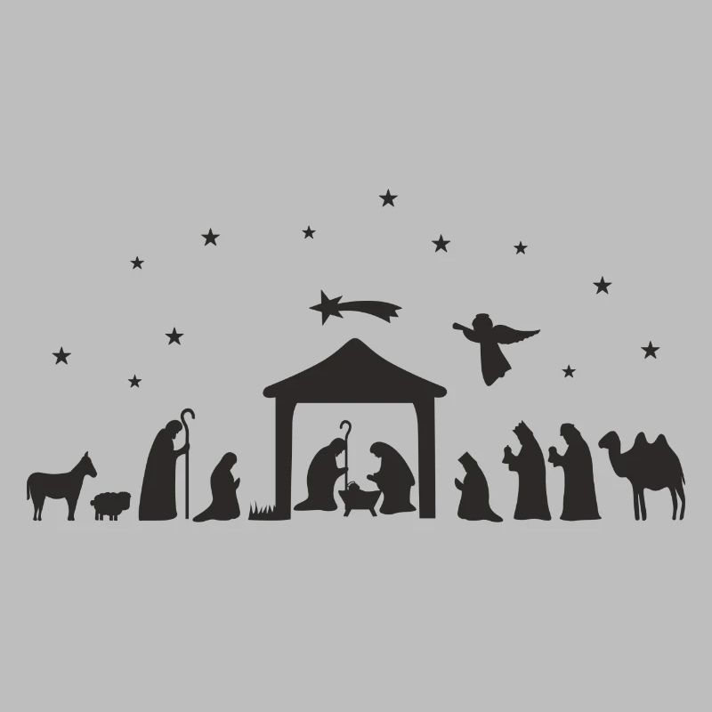 Weihnachtskrippe Silhouette Krippenszene