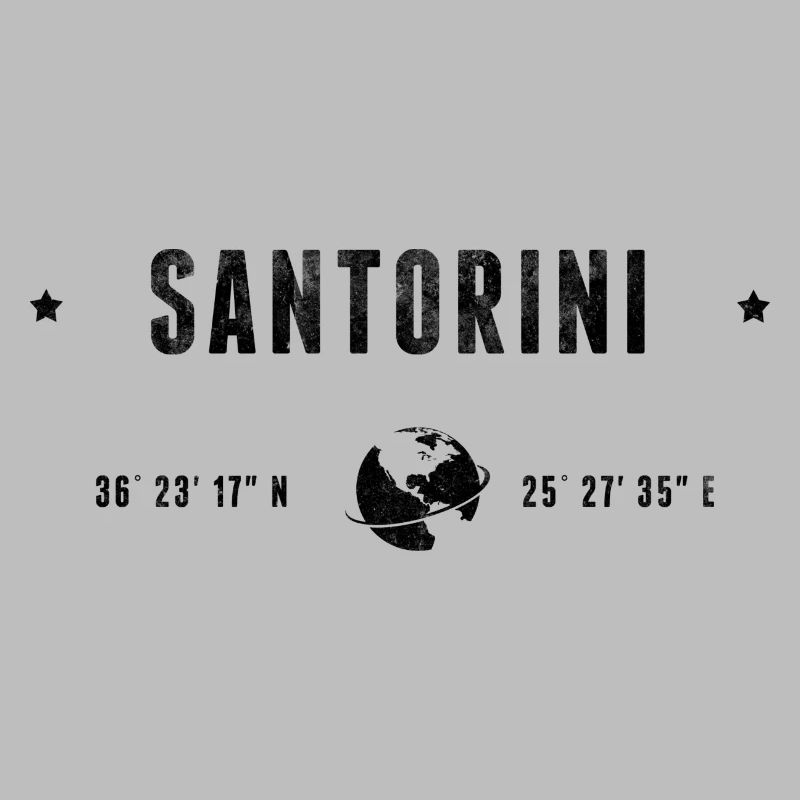 Santorini Stylized Geographical Coordinates