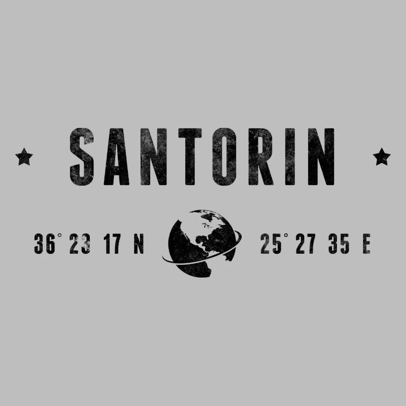Santorini Stylized Geographical Coordinates