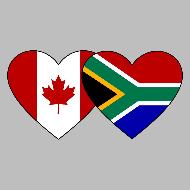 Cœur de drapeau du Canada et de l’Afrique du Sud