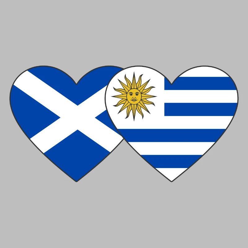 Écosse Uruguay Drapeau du cœur