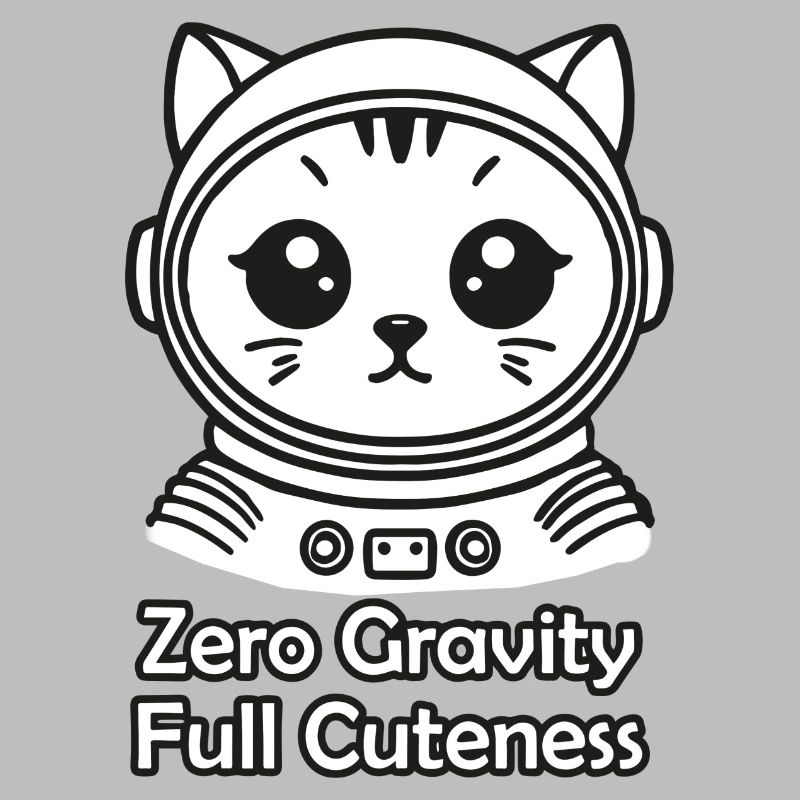 Chat de l’espace - Gravité zéro, design entièrement mignon