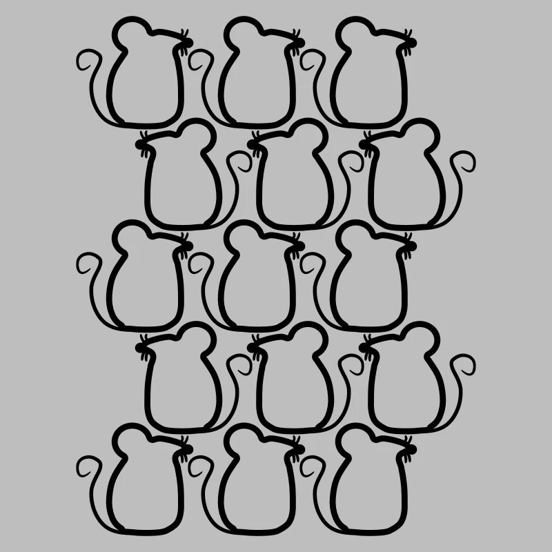 Many Mice Pattern Rows Party Cute Gang Team
