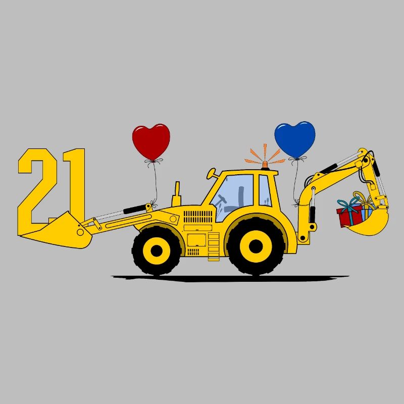 21. Geburtstag Bagger Traktor