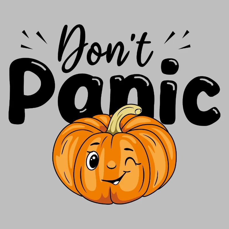 Don't panic. Design with winking pumpkin