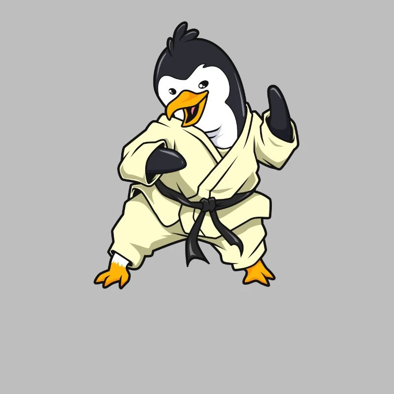 Comic Penguin does karate