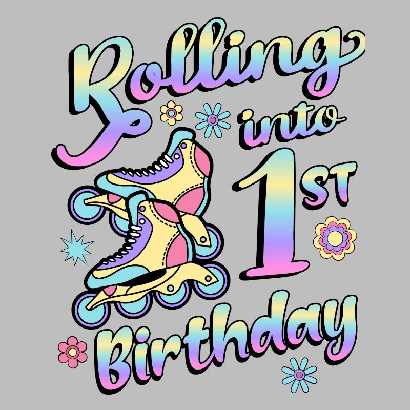 Rolling Into 1st Birthday Roller Skater Inline