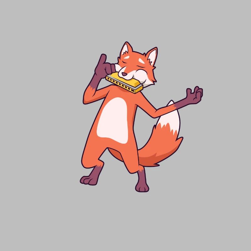 Fox joue de l’harmonica