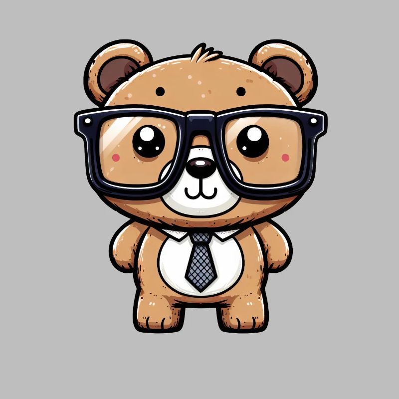 Nerdiger Bär mit Brille