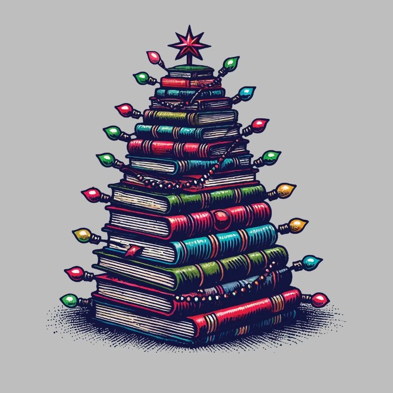 Book Stack Tree for Book Lovers Christmas