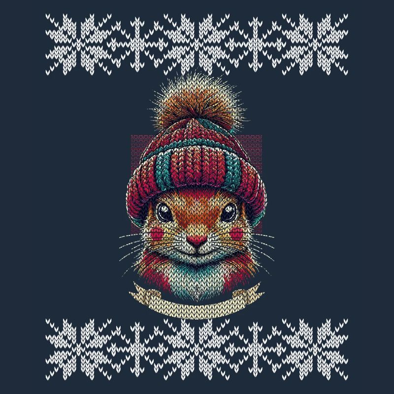 Winter squirrel with cap