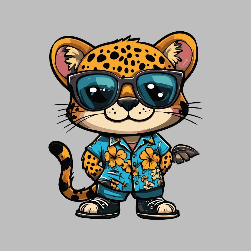 Leopard Comic Lustig Sommer