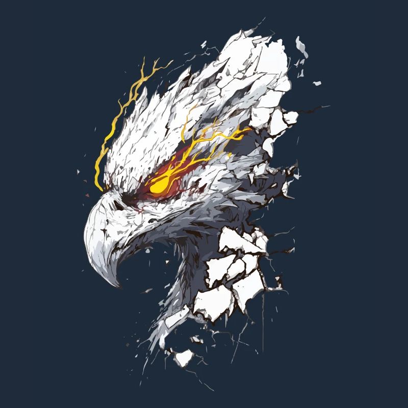 Cyborg eagle with laser vision breaks through wall
